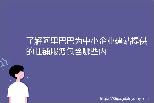 了解阿里巴巴为中小企业建站提供的旺铺服务包含哪些内