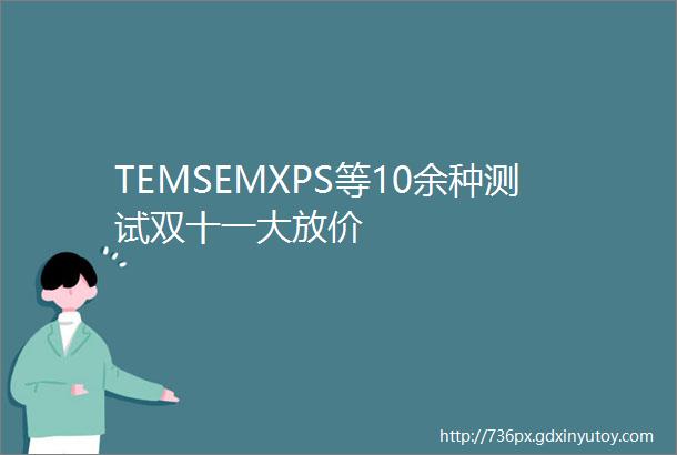 TEMSEMXPS等10余种测试双十一大放价